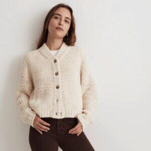Madewell - Bomber Cardigan Sweater - Antique Cream